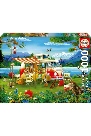 Educa 1000 Parça Harika Kamp Tatili Puzzle - 19922 - Camping Holiday