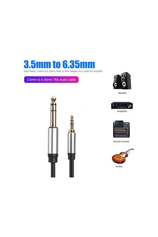 Cbtx 3.5 MM 6.35MM / 6.5MM Aux Adaptörü Kablosu 3 Metre