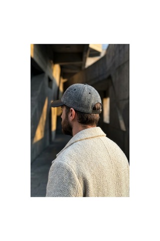 Emybox Deri Siperlikli Kaşe Kadife Şapka Unisex Kışlık - Ayarlanabilir Urban Stil Baseball Cap Gri