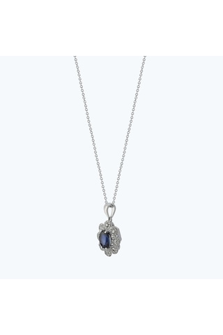 Altınbaş Pırlanta Safir Kolye He266s-18k