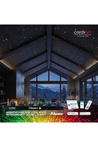 Dış Mekan Ambiyas Fiber Optik Aydınlatma Ip67 Yıldız Kiti - Mini Çok Renkli