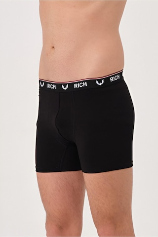 Rich Erkek Siyah Likralı Düz 4'lü Boxer Paketi Açık Bej