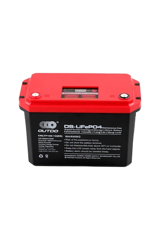 Outdo 12 Volt 100 Amper Dijital Ekranlı Akıllı Lityum Akü