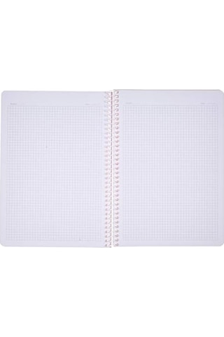 Pruva A4 Pet Spiralli Karton Kapaklı Defter 144 Yaprak - Kareli - Fuşya Çok Renkli