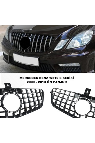 W212 GTR E Seri Spor Ön Panjur Izgaralı Piano Black-Krom 2009-2013