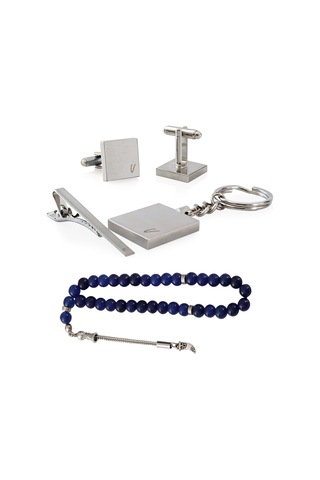 Zekupp V Harfli Kol Düğmesi. Anahtarlık. Kravat Tutucu ve Tespih.