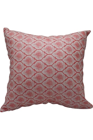 Melisa Damask Baskılı Duck Kumaş Kırmızı Kırlent 45 45 Cm - 808 45 x 45