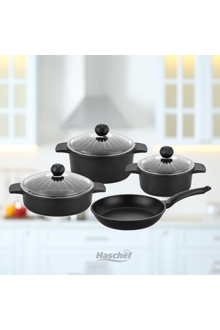 Kristal Döküm 7 Parça Set Siyah