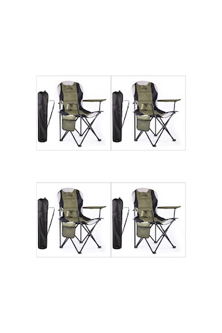 Katlanabilir Kamp Koltuğu 4'li Set Haki