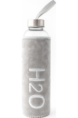 Peluş Kılıflı Cam Matara 600 Ml Gri Gri