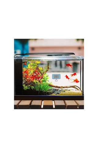 Vantuzlu Dijital Lcd Akvaryum Termometresi Su Geçirmez Mini Kapalı Tank Termometre Sıcaklık Ölçüm Ekranı