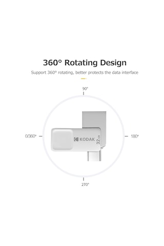 Springsun Kodak 128gb Usb 3.1 Type-c Çift Portlu Metal Usb Bellek, Telefon-bilgisayar Uyumlu, Hızlı Veri Transferi, 360 Döner, Plug&play, K223c Gümüş