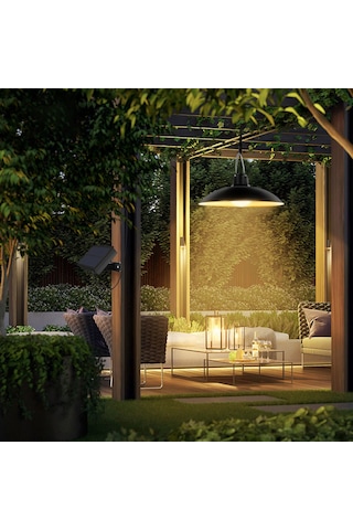 Symbee Güneş Enerjili 16 Led Bahçe/evler Için Ip65 Su Geçirmez Vintage Lambası - 2 Aydınlatma Modu Parlak/alçak Islak Işık Siyah