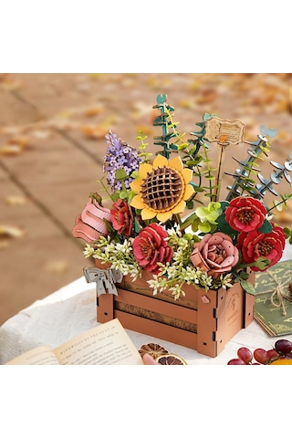 Rowood Tw02h Çiçek Kutusu Wooden Bloom Box Dıy Minyatür Maket Model Seti Ahşap 3d Wooden Puzzle 3d Model Kit Detaylı Dekoratif Hobi Seti Ahşap Maket