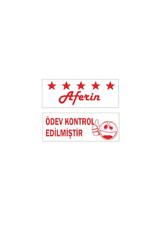 Kendinden Mürekkepli Öğretmen Kaşesi 2'li Kırmızı