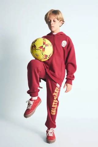 Defacto Galatasaray Kapüşonlu Fermuarlı Cepli Sweatshirt Basic Hırka Erkek Çocuk I6635a826wnrd119 Kırmızı-rd119