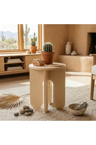 Dulgera Modern Minimalist Ahşap Yan Sehpa