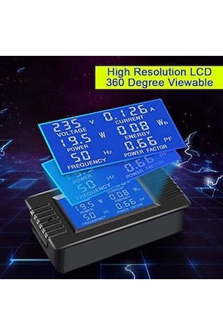 Ac 80-260v 100a Crs-022b Lcd Ekran Dijital Akım Gerilim Güç Enerji Frekansı Güç Faktörü Multimetre Ampermetre Vo