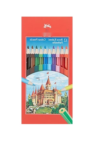 Kaliteli Renkli Boya Kalemleri Seti, 12 Canlı Renk, Dayanıklı Uçlar 124-Pembe