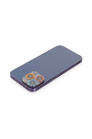 Newface Apple iPhone Uyumlu 12 Pro Max Renkli Kamera Lens Koruma Cam Semeglbl - 48 - Pembe-mavi