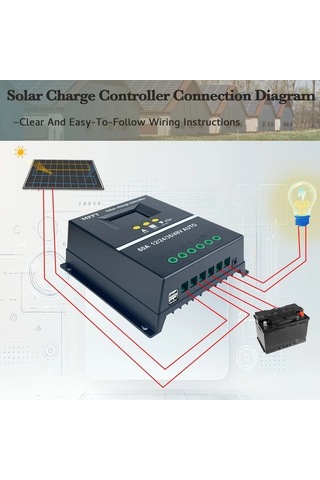 Elmpaly 60a 100a Yüksek Güçlü Güneş Enerjisi Şarj Kontrol Cihazı Çift Usb Port 12v 48v Pil Lcd Ekran