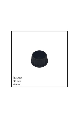 Plastik İç Tapa, Yuvarlak, 38 Mm 4 Adet Siyah