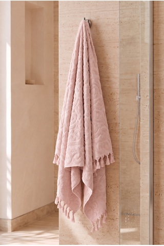 Bağlamalı Banyo Havlusu %100 Pamuk, 70x140 Cm, Jakarlı Duş, Vücut, Plaj Havlusu Dayanıklı, Hızlı Kuruyan Pudra