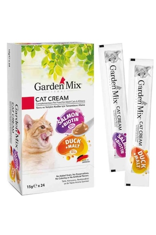 Garden Mix Somonlu Ve Ördekli Krema Kedi Ödül Maması 15gr 24'lü Garden Mix Somonlu Ve Ördekli Krema Kedi Ödül Maması 15gr 24'lü