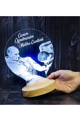 Canım Öğretmenim Atatürk, Öğretmenler Günü Hediyesi, Mezuniyet Hatırası Hediyesi, Kişiye Özel Lamba