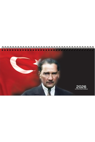 Keskin 2026-aj-66 16 33,5 Spr.haftalık Masa Ajandası-atatürk Beyaz