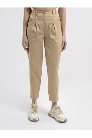 Slouchy Fit Kadın Pantolon Bej