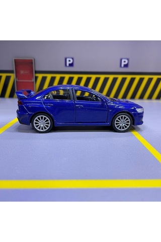 Mitsubishi Lancer Evo X 1/36 Ölçek Welly Diecast Metal Model Araba Oyuncak Araba Çek Bırak - Lacivert