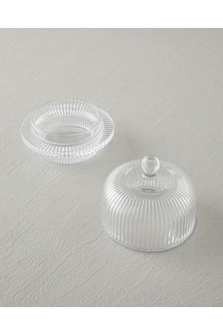 English Home Sweet Lines Cam Şekerlik 11,5x7,5x11,5 Cm Şeffaf