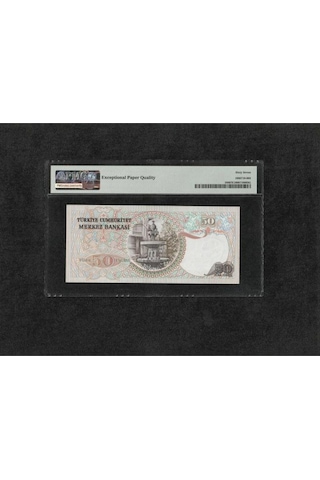 Türk Lirası Pmg 67 Epq Superb Gem Unc 50 Lira P 188 1970 Nd 1976 S/n I90 6. Emisyon 2. Tertip