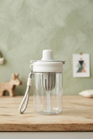 Askılı Pipetli Sızdırmaz Meyve Hazneli Suluk 600 Ml Beyaz
