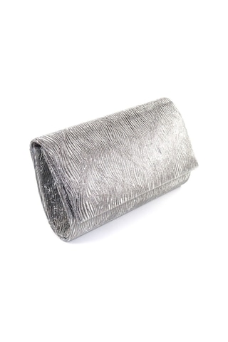 Lazer dalgalı kumaş. Platin abiye çanta. Kadın abiye çanta Abiye çanta platin. Metalik davet çantası