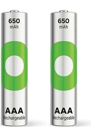 Gp Recyko 650 Mah R03 Aaa Şarjlı 2'li İnce Kalem Pil
