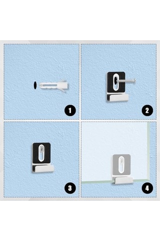 Vkemall 304 Paslanmaz Çelik Ayna Tutucu Seti, Güvenli Ve Şık Montaj İçin 8 Parça Metal Ayna Askısı