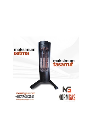 Nmg Dikey Ayakli Elektrikli Isitici Kumandali Siyah Mtn Es 1500W