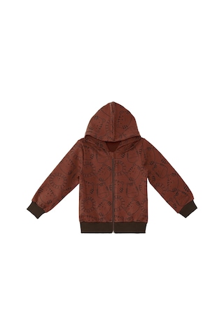 Denokids Hayvanlar Erkek Bebek Kahverengi Sweatshirt Çok Renkli
