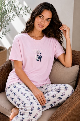 Nisanca Luna Kısa Kol Kadın Pijama Takımı Yumuşak Dokulu, Nefes Alabilir, Rahat Ev Giyim Seti Pembe