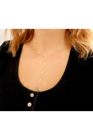 Silveranka 925 Ayar Gümüş Y Model İsim Kolye