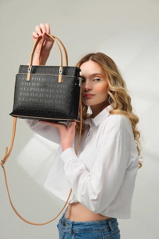 Just Polo Orijinal Kadın Orijinal Ayarlanabilir Askılı Lüks Tasarım El & Omuz Çantası Shoulder Bag Shopper 25 X 22 Cm Siyah Camel