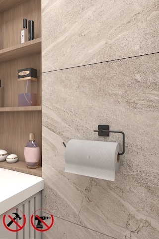 Alper Banyo Jasmin Kare Yapışkanlı Siyah Solo Havluluk Siyah