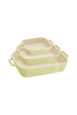 Staub Seramik Fırın Kabı Seti 3'lü Yeşil Diğer