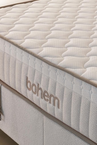 Niron Bohem Pocket Düz 180x200 Cm Çift Kişilik Yatak Baza Başlık Seti - Pocket Orta Sert 180 x 200