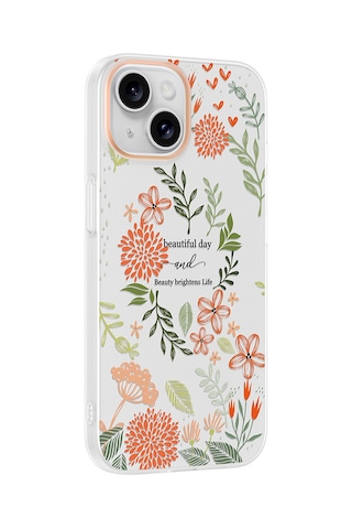 Apple iPhone Uyumlu 14 Kılıf Kamera Korumalı Desenli Zore Klip Kapak - Beautiful -