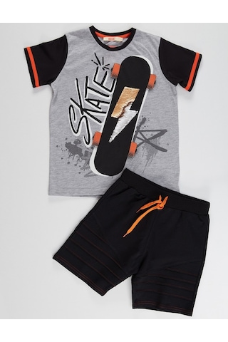 Denokids Mushi Thunder Skate Erkek Çocuk Şort Takım Çok Renkli