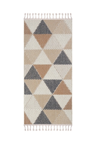 Cool Halı Bress 1405 Bej Mutfak Halısı Bukle Dokuma Saçaklı Tezgah Önü Leke Tutmaz İskandinav Yolluk