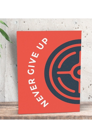Bk Gift Never Give Up Tasarımlı Dekoratif Mini Kanvas Tablo 15X20 (506660963)